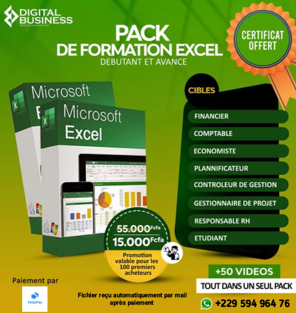 FedaPay - Pack De Formation Excel